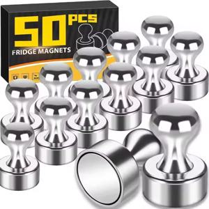 1-50Pcs 금속 자석 핀 화이트보드 콘용 네오디뮴 자석 압정 강력한 자석 냉장고 핀 홈 스토리지 도구