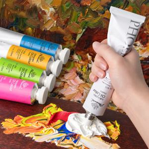 170ml 대형 튜브 유성 페인트 고채도 무독성 탁월한 착색력 캔버스 페인팅용 혼합 가능 아티스트 초보자 DIY