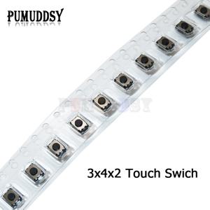 50PCS 3*4*2mm 버튼 스위치 2 핀 패치 터치 스위치 SMD 스위치 3x4x2mm BXV