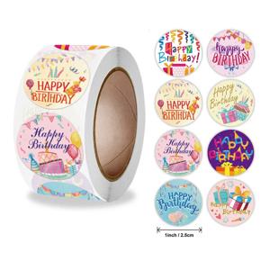 100-500pcs 1inch 귀여운 생일 축하 스티커 선물 포장 씰링 라벨 스크랩북 스티커 DIY 파티 장식 어린이 장난감