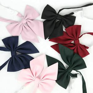 단색 큰 Bowknot JK Neckwear 여자 나비 넥타이 넥타이 초커 Preppy 학생을위한 일본 한국 학교 교복 셔츠 넥타이