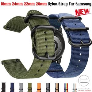 18 22 20 24mm 나일론 스트랩 삼성 갤럭시 5 4 프로 3 Amazfit GTR GTS 화웨이 GT2 시계 팔찌 짠 SmartWatch 스포츠 밴드