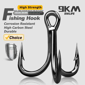 9KM 4X 낚시 트레블 후크 10~30Pcs 고 탄소강 Brabed 샤프 교체 낚시 후크 하드 미끼 송어 Bluefish 연어
