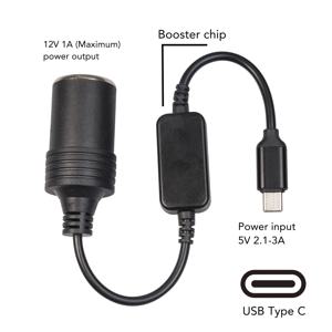 자동차 담배 라이터 암 전원 어댑터 컨버터, 자동차 전자 액세서리, 5V USB C 수-12V, 11.8 인치