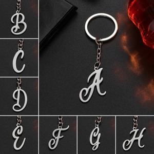 연인을 위한 스테인리스 스틸 A-Z 이니셜 레터 키체인, 올드 영어 주얼리, 알파벳 펜던트, 자동차 키 링, 가방 액세서리