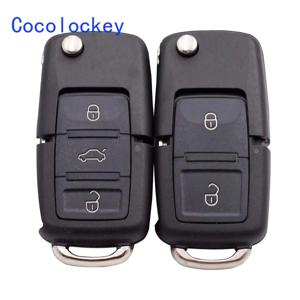 Cocolockey 2/3/4 버튼 리모트 플립 폴딩 키 쉘 (폭스바겐 골프, 제타, 파사트, 보라, 샤란, 투란, 시트 레온 차량용 액세서리)