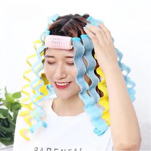 12pcs 무열 헤어 컬러 열 없음 헤어 롤러 소프트 컬 컬링로드 롤러 스틱 파마 막대 웨이브 포머 헤어 스타일링 도구