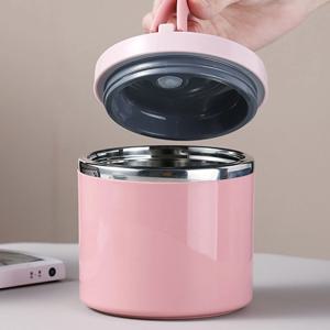 도시락 대용량 스테인리스 스틸 식품 용기, 스낵 핑크 상자, 나들이 캠핑 여행용 용기, 630ml