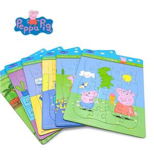 Peppa 돼지 피규어 미니 지그 소 퍼즐 교육 장난감 어린이/성인을위한 만화 교육 퍼즐 장난감 크리스마스 할로윈 선물