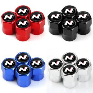 4Pcs 자동차 밸브 캡 휠 타이어 현대 N 라인 Nline I20 I30 Tucson Sonata Elantra Veloster 용 에어 타이어 스템 보호 커버