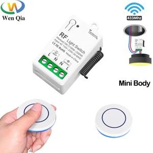 433Mhz 무선 스마트 라이트 스위치 110V 220V 10A 미니 릴레이 수신기 팬 램프 가습기 용 벽 패널 원격 제어 스위치