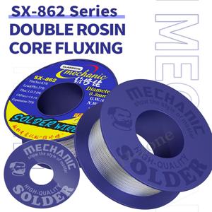 MECHANIC SX-862 60g 이중 구멍 로진 코어 솔더 와이어 183 ℃   융점 솔더 플럭스 1-3% 잔류물 없음 고순도 용접 케이블