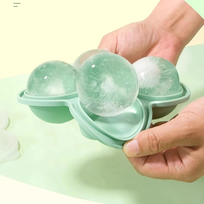 6.5cm 대형 아이스 볼 몰드 실리콘 아이스 큐브 트레이, 위스키, 칵테일, 주스용 간편한 분리형 아이스 큐브 메이커, 주방 바 도구 액세서리