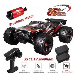 1:16 85KM/H 또는 50KM/H 4륜구동 RC카 LED 리모컨 자동차 고속 드리프트 몬스터 4x4 트럭 어린이용 Vs Wltoys 124017 장난감