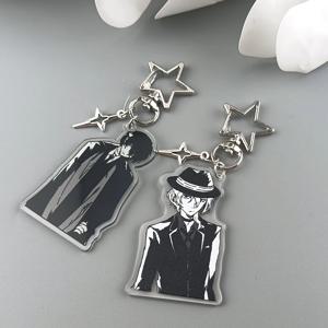 애니메이션 BSD 다자이 오사무와 Chuuay 키 체인 Bungou Stray Dogs Soukoku 영감 열쇠 고리 코스프레 액세서리 배낭 장식