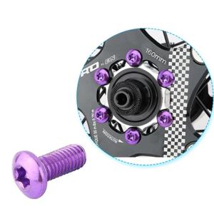 12Pcs 자전거 디스크 브레이크 로터 T25 레드/블루/그린/퍼플/골드/도금 나사 MTB 도로 자전거 6 볼트 플레이트 용 강철 합금