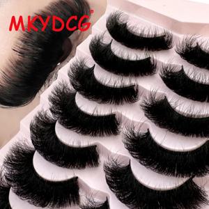 MKYDCG 신제품 7쌍 15-25mm 3D 밍크 속눈썹 인조 밍크 속눈썹 가볍고 풍성한 자연스러운 풀 스트립 속눈썹 신상 메이크업 풍성한 밍크 속눈썹
