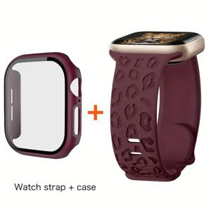 애플워치용 스트랩+유리+케이스 (44mm, 40mm, 41mm, 38mm, 42mm, 45mm, 46mm) 실리콘 밴드+TPU 커버 iWatch 시리즈 10 8 7 9 6 SE 5
