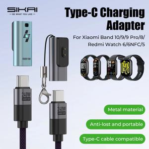 타입-C 충전 어댑터 USB C 미니 전원 커넥터 휴대용 변환 플러그 샤오미 스마트 밴드 10 9 8 레드미 워치 6 키체인용