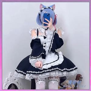 레임 코스프레 의상 Re:제로부터 시작하는 이세계 생활 유니폼 의상 풀 세트 소녀용 할로윈 카니발 의상