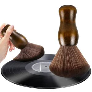 정전기 방지 부드러운 모피 캠포어우드 청소 브러시 CD LP 비닐 턴테이블 플레이어 컴퓨터 키보드 먼지 방지 액세서리