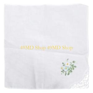49MD 12pcs 손수건 여성 여행 업무 자수 꽃 Hankie 성인 여행 쇼핑을위한 비즈니스 손수건