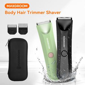 MAXGROOM 남성용 바디 헤어 트리머 쉐이버, 사타구니 및 음모 트리머, 교체 가능한 세라믹 블레이드 전기 면도기, 방수
