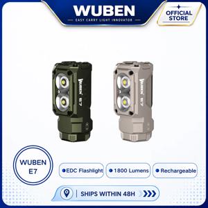 WUBEN E7 1800 루멘 충전식 미니 손전등(자석 포함) - 매우 밝은 6가지 모드 ArmyGreen EDC 손전등, Typ-C 충전식
