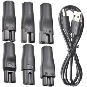 7 PCS 전원 코드 5V 교체 충전기 USB 어댑터 전기 머리 가위, 수염 트리머, 면도기, 미용 기기에 적합