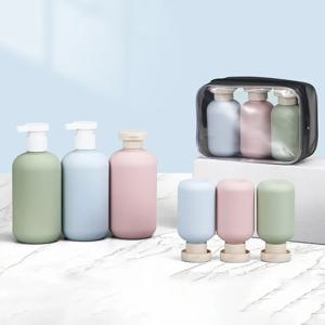 3pcs 100ml/200ml 플라스틱 여행용 샴푸병 투명 블루 샴푸 로션 샤워 젤 폼 펌프 병