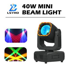 미니 40W LED 빔 DMX512 DJ 무빙 헤드 라이트 RGBW 디스코 스트로브 라이트 링 사운드 컨트롤 무대 조명 장비 (나이트클럽, 바용)