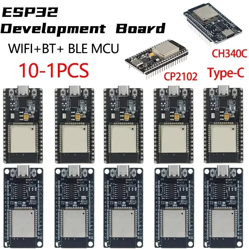ESP32 ESP32S DEVKIT V1 무선 WiFi 블루투스 개발 보드 마이크로 USB/TYPE-C 듀얼 코어 CH340 ESP-WROOM-32 확장 보드