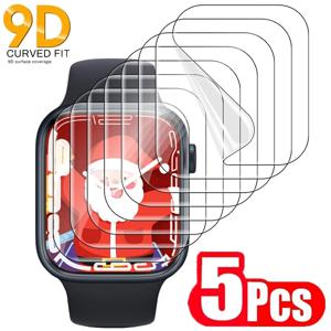 애플워치 5 6 SE 40MM 44MM 42MM 38MM 스크린 보호필름 5개, 애플워치 울트라 49MM 7 8 9 41MM 45MM 10 42/46MM용 하이드로겔 필름
