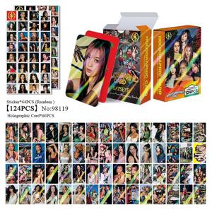 인기 판매 124 레이저 카드 토탈 체인 KATSEYE 스타 컬렉션 카드 스티커 양면 LOMO 플래시 카드 박스