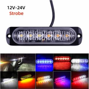 1PC 6LED 스트로브 사이드 마커 표시등 트럭 트레일러용 12-24V 점멸 경고 테일 라이트 자동차 신호 브레이크 램프 라이트바