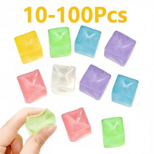 10-100개 귀여운 피젯 토이 미니 스퀴시 장난감 모찌 아이스 블록 스트레스 볼 장난감 카와이 투명 큐브 고양이 발 모양 물고기 스트레스 해소용