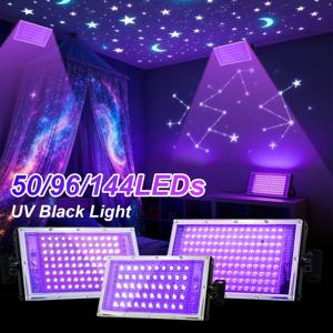 50/96/144LED UV 블랙 라이트 투광등, USB 전원, 파티, 무대, 장식 및 형광 페인트 조명용 보라색 조명