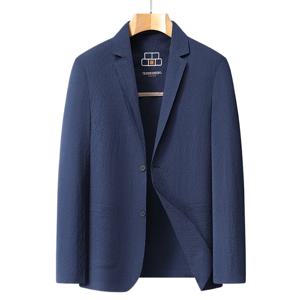 남성용 프리미엄 블레이저 탑 봄 신상 여름 솔리드 컬러 시원한 비즈니스 캐주얼 자외선 차단 재킷 미니멀리스트 오피스 도시룩