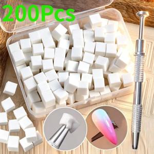 200-50개입 사각형 네일 아트 스펀지 세트, 그라데이션 네일 브러쉬 젤 폴리쉬 DIY 매니큐어 도구 네일 스펀지 그랩 펜 네일 아트 용품
