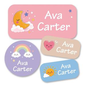 1pc 140 PCS 맞춤형 이름 라벨, 병, 가방, 도시락, 의류 및 용품용 맞춤형 귀여운 낭만 스티커