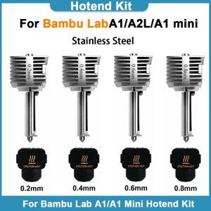 밤부랩 A1/A1 미니/A2L용 0.4mm 핫엔드 키트, 스테인리스 스틸 일체형 디자인, 고정밀 A1 노즐, 3D 프린터 액세서리