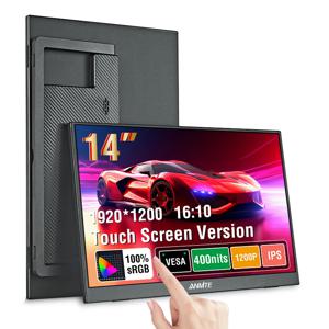 14인치 휴대용 터치 모니터(터치 없음 옵션) 16:10 400cd/m2 게임용 컴퓨터 XBox PS4/5 스위치 노트북용 디스플레이 확장