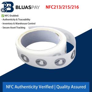 100PCS NTAG215 NFC 태그 NFC213/215/216 위조 방지용 원형 습식 인레이 고주파 접착 스티커