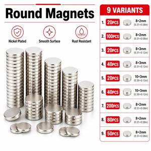 20-200개 8x2mm 8x3mm 10x3mm 작은 원형 자석, 냉장고, 화이트보드, 사무실, 건식 지우개판, 공예품용 미니 자석