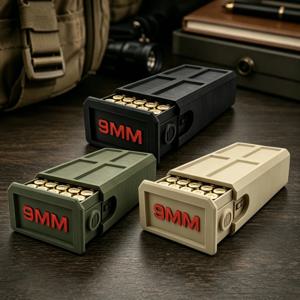 3D 프린팅 9MM 탄약 보관함 50발 대용량 서랍형 디자인 전술 스타일 데스크탑 탄환 정리함