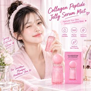 콜라겐 펩타이드 젤리 미스트 세럼, 피부 재생, 깊은 보습, 수분 공급, 탄력 강화, 볼륨 증진, 상쾌한 사용감의 페이셜 케어 미스트