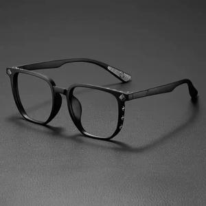 세련된 디자인의 블랙 프레임 안경, 남녀 공용, 큰 프레임, 가벼운 무게, 블루라이트 차단 기능, 눈 보호, 장식용 안경, 신제품