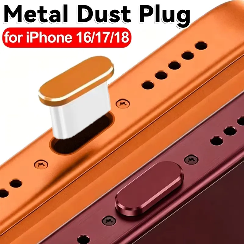 아이폰 18, 17 Pro Max, Air 18p용 금속 USB Type-C 먼지 마개 1개~5개 세트, 모바일폰 Type-C 충전 포트 보호 커버