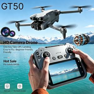 오리지널 GT50 드론 8K GPS 접이식 쿼드콥터 4.3인치 화면 리모컨 경량 초보자용 프로+ 드론 성인용 여행용 X