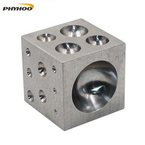 PHYHOO 세련된 고 탄소강 캐비티가있는 Dapping Block Square 벨 만들기 펀칭 도구 보석 만들기 도구